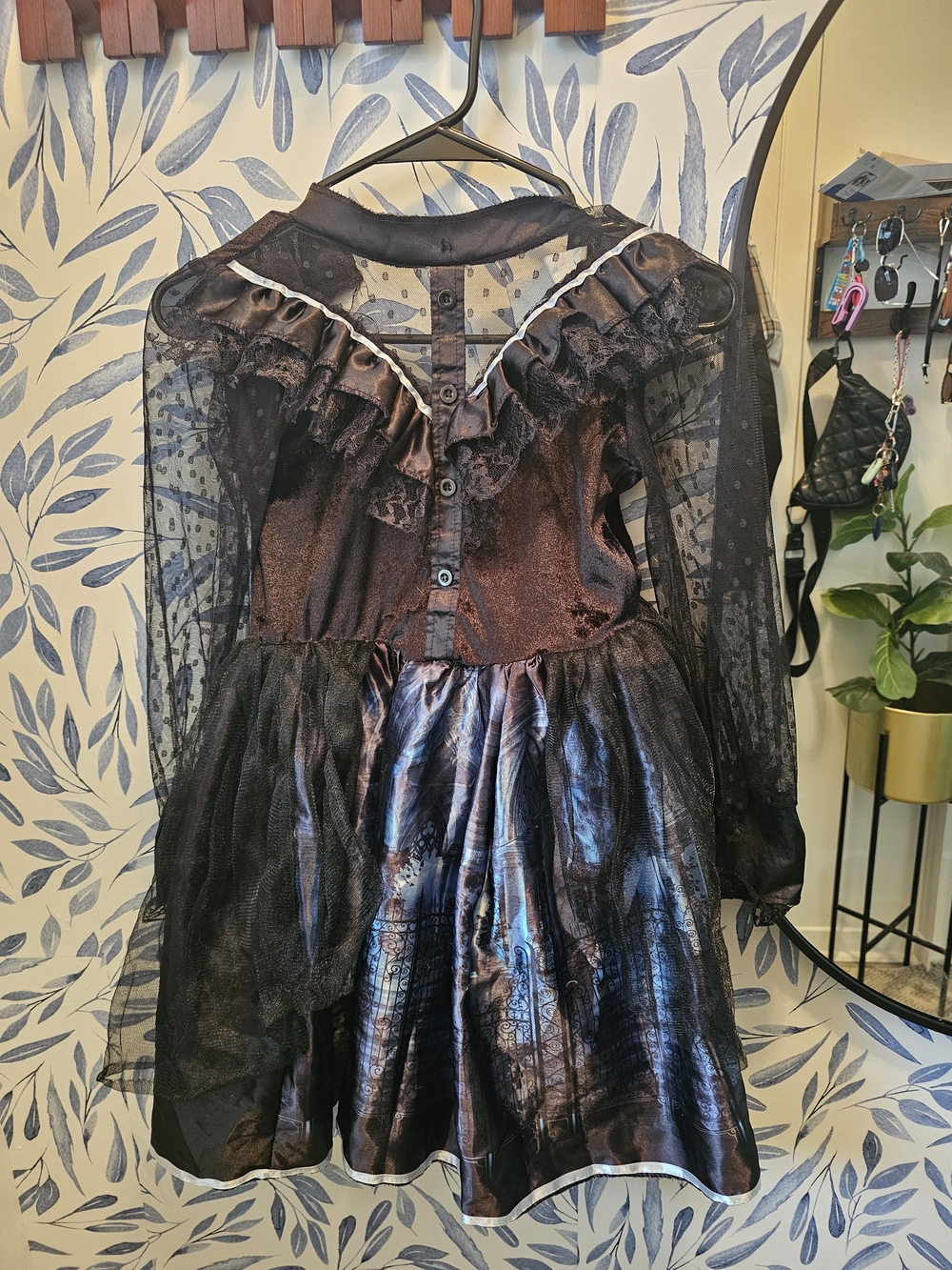 Wednesday Black Girls' Gothic Ruffle Dress Costume